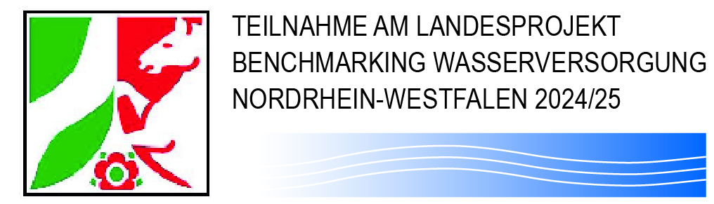 Zertifikat mit NRW-Logo für Benchmarking Wasserversorgung 2024/25